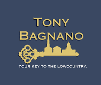 Tony Bagnano logo featuring his name and the tagline ‘Your key to the Lowcountry’ on a dark blue background.”